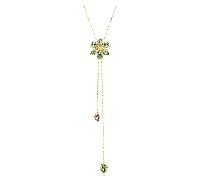 Idyllia Y-Anhänger, Verschiedene Schliffe, Blume, Mehrfarbig, 18K Goldbeschichtet OS