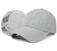 iEasey Damen Mädchen Pferdeschwanz Baseballkappe Sport Mesh Sonnenblende Hut UV-Schutz Tennis Golf Visier Laufen Lange Schirm Sonnenhut Verstellbar Atmungsaktiv Sommer Kappe für Reisen