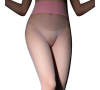 iEFiEL Damen Elastische Feinstrumpfhose Sexy Ultra Dünn Strumpfhosen Unterwäsche Stützstrumpfhose Hohe Taille Leggings für Party Cosplay Clubwear Zubehör Rosa One Size