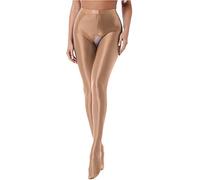 iEFiEL Topmodisch Damen glänzende Strumpfhose Blickdichte Silk Strumpfhosen Tanzstrumpfhose 70den Strümpfe Frauen Shaping Socken Öl Socken Shiny gr. M-XL X Kaffee Ouvert L
