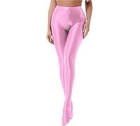 iEFiEL Topmodisch Damen glänzende Strumpfhose Blickdichte Silk Strumpfhosen Tanzstrumpfhose 70den Strümpfe Frauen Shaping Socken Öl Socken Shiny gr. M-XL X Rosa Ouvert M