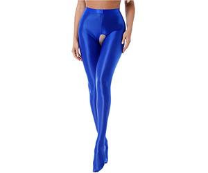 iEFiEL Topmodisch Damen glänzende Strumpfhose Blickdichte Silk Strumpfhosen Tanzstrumpfhose 70den Strümpfe Frauen Shaping Socken Öl Socken Shiny gr. M-XL X Blau Ouvert XXL