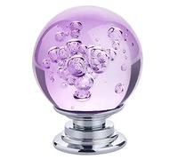 IEIK Kristall-Schrankknäufe, runde Glasblasen, Kommodenknöpfe, glatte Schubladenknöpfe, Griff für Zuhause, Schrank, Schublade und Kommode, 30 mm (lila), 10 Stück
