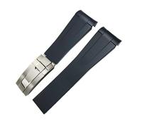 IENYU Uhrenarmband aus Silikongummi, gebogenes Ende, 21 mm, 20 mm, für Rolex Daytona Green Submariner GMT Explorer Uhrenarmband, 20 mm, Azetat, Kein Edelstein