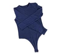 Ieron Langarm-Bodysuit für Damen, Slimfit, hoher Stretch, weicher Turnanzug, Tanga, Damen-Rollkragen-Bodysuit, langärmeliges Damen-Stretch-Turnanzugoberteil für den Winter, Dunkelblau, S