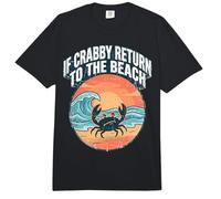 If Crabby Return to The Beach Vintage Crab Comfort Colors Adult Heavyweight T-Shirt