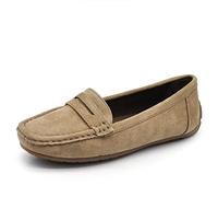IF Fashion Schuhe Mokassins Slip On Loafers Weich Damen mit Strass Pietri Wildleder 7137, 245 Khaki, 40 EU