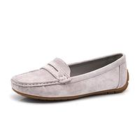 IF Fashion Schuhe Mokassins Slip On Loafers Weich Damen mit Strass Pietri Wildleder 7137, 245 Lila Grau, 37 EU