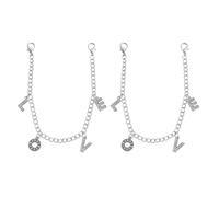 ifundom 1 Paar Strass Schuhketten Anhänger aus Metall mit Love Buchstaben Damenschuhketten und Sandalenketten Modische Schuhverzierung In Weiß Langlebig und Farbecht