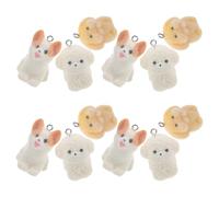 ifundom 12 Stück Hunde Anhänger aus Kunstharz mit Beflockung Niedliche Corgi und Kuschelwelpen Deko zum Basteln Von Ohrringen Halsketten Armbändern und Schlüsselanhängern