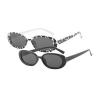 ifundom 2 Paare Modische Sonnenbrillen mit Ovalem Rahmen Kreatives Design in Schwarz und Kuhfleckenmuster Leichte Langlebige Partybrille für Damen und Herren Stilvolle Eyewear