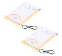 ifundom 2 Stück Kleiner Münzbeutel aus Strapazierfähigem PVC mit Schlüsselring Transparente Kleine Geldbörse für Damen Tragbares Ohrhörer Etui und Wechselgeldhalter für Reisen und Alltag