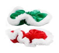 ifundom 2 Stück Pack Weihnachtliche Samt Haargummis mit Flauschigem Abschluss Hochelastisch Für Dickes Haar Haarschmuck für Mädchen Frauen und Festliche Anlässe