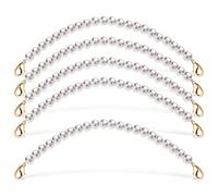 ifundom 5 Stück Perlen Taschenketten 25cm mit Karabinerhaken Ersatz Kettenriemen für Damentaschen Handtaschen Geldbörsen und Umhängetaschen