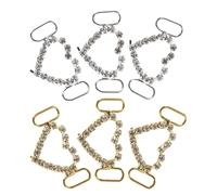 ifundom 6 Stück Sneaker Schuhclips aus Verstärktem Metall mit Strass Abnehmbare Goldene und Silberne Schnürsenkel Anhänger für Freizeitliche Schuhdekoration