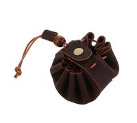 ifundom Handgefertigte Ledergeldbörse Damen Kleiner Münzbeutel mit Kordelzugverschluss Kleines Münzportemonnaie aus Leder für Schlüssel und Lippenstift Kompakter Organizer für Handtaschen