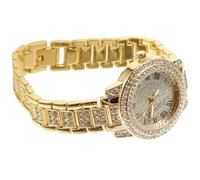 ifundom Herrenarmbanduhr mit Diamanten Goldene Business Uhr mit Edelstahlarmband Modische Freizeituhr für Herren