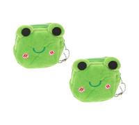 ifundom Kleiner Frosch Kleine Münzbeutel 2 Stück-Pack Plüsch Geldbörsen für Damen mit Sicherem Reißverschluss und Grünem Design für Alltag und Freizeit