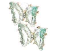 ifundom Minimalistische Zirkonia Ohrstecker Schmetterling Grün 1 Paar Ästhetische Ohrringe aus Metall Transparente Kristall Ohrstecker für Damen Leichter Schmuck für Alltag und Geschenk