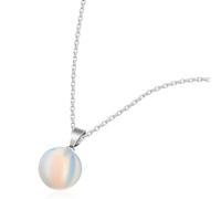 ifundom Mondstein Halskette Damen mit Steinigem Anhänger Silberfarbener Schmuck Vielseitiger Halsschmuck für Hochzeit und Alltag Farbe Farbe