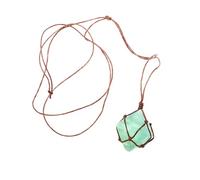 ifundom Natürliche Grüne Fluorit halskette mit Unregelmäßigem Rohstein anhänger Handgewickelt Energetisierender Heilstein schmuck für Alltag und Besondere Anlässe