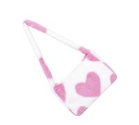 ifundom Plüschige Damen Schultertasche In Herzform Mittelgroße Winter Umhängetasche aus Weichem Material Leichte Handtasche für Alltag Reisen und Shopping