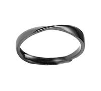 ifundom Silberner S925 Partnerring Offen für Herren Damen Minimalistischer Fingerring für Fernbeziehung Dekorativer Schmuck mit Schwarzer Außenseite