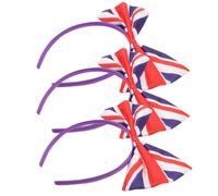ifundom Union Jack Haarreifen 3 Stück mit Schleife Britische Flagge Haarbänder für Fußballfans und Festival Kopfschmuck