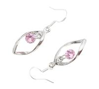 ifundom Versilberte Kristall Ohrringe mit Rhinestone Anhänger Lange Drehbare Ohrhänger aus Sterling Silber Eleganter Ohrschmuck für Damen Modische Hängeohrringe für Neue Piercings