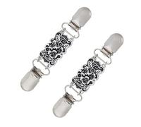 ifundom Vintage Schalclips 2 Stück Antike Blumenmuster Pullover und Strickjackenclip aus Langlebigem Metall Kragen und Schalschnalle für Damen Modisches Accessoire