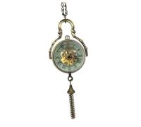 ifundom Vintage Taschenuhr mit Hängekette, Glaskugelförmig, Legierung | Mechanisches Uhrwerk, Kugelige Form, Kreative Verarbeitung, Fashion Design