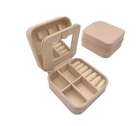 igadgitz home U7284 Tragbare Schmuckkasten Klein, Reise Schmuckkästchen, Schmuck Reiseetui, Mini Schmuckbox, Schmuckaufbewahrung Reise mit Spiegel - Pastellrosa
