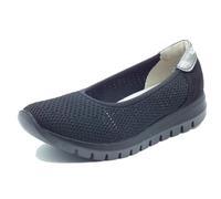 IGI&Co 1149900 T.Recy Schwarz Ballerinas für Damen aus Stoff, niedriger Keilabsatz, Schwarz , 36 EU