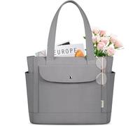 IGOLUMON Handtaschen Damen mit Magnetischer Druckknopf Cord Tote Bag Reißverschlusstaschen Shopper Tasche Groß Laptop Arbeitstasche für Arbeit Reisen Gym Shopping Schule