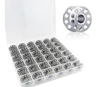 iguTrail 36 Stück Nähmaschinenspule, Metall Leer Unterfadenspule, Spule Nähmaschine Leer mit Aufbewahrungsbox, Spulen Metall Garnspule für Handwerkliche Nähspulennähmaschinen