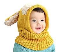 iHomey Kleinkind SchalMütze mit Ohren Baby Jungen Mädchen Wintermütze Schal Set 6-36 Monaten Kinder Strickmütze mit Ohrenwärmer Sturmhaube Winter Mütze Schal Halswärmer Set Beanie Hut Schal Set
