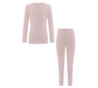 iiniim Kinder Thermounterwäsche Set Mädchen Langarm Thermo Oberteile + Thermo Leggings Funktionsunterwäsche Warme Winter Skiunterwäsche Rosa 98-104
