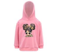 iiniim Mädchen Sweatshirt Kapuzenpullover Fleece Pullover Cartoon Druck Warm Winter Pulli Langarmshirt Sport Shirt Jumper Tops Rosa 80-86