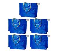 Ikea FRAKTA Mittelgroße wiederverwendbare blaue Tragetaschen, 36 Liter, 45 x 18 x 45 cm, 603.017.07 - 5er Set