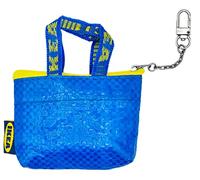 Ikea Knölig Frakta Mini Tasche Tüte Reißverschluß blau+Kette für Schlüsselbund