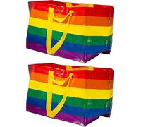 IKEA Kvanting (Frakta) Taschen, groß, wiederverwendbar, 71 l, mit Pride-Regenbogen, 2er-Set