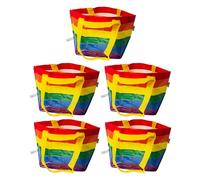 IKEA STORSTOMMA Regenbogen-Taschen, klein, mehrfarbig, gestreift, 13 Liter/27 x 18 x 27 cm, 5 Stück