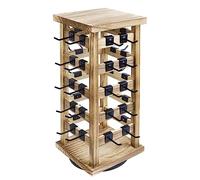 Ikee Design Schmuckaufbewahrung aus natürlichem Holz, drehbar, mit 42 Haken, Holz-Zubehör-Turm, Eichenfarbe, 19,1 cm B x 19,1 cm T x 39,9 cm H