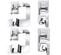 IKOPFLN Nähfuß Set 4/8" & 6/8" Rolled Saum - Multifunktional Nähmaschinen Zubehör | Edelstahl 3-6mm Breite | Kompatibel mit Brother Singer | Professionelle Näh Presser Fuß Universal