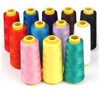 ilauke 12 x 1500 m Overlock Nähgarn verschiedene Farben Yard Spulen Membran 100% Polyester für Overlock-Maschine Quilting Draperie