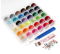 ilauke 36 Spulen Nähgarn mit Spulenkapsel, Größe A, vorgewickelte Nähspulen, Polyestergarn, kompatibel mit Brother/Singer/Babylock/Janome/Elna Stickmaschine