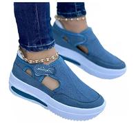 ilbcavne FrüHling Damen Sneakers, 2022 Bequeme Schuhe Damen Sommer, OrthopäDische Freizeitschuhe, Mesh Schuhe Damen Atmungsaktiv, Segeltuchschuhe, LäSsige Turnschuhe(Size:37EU,Color:blau)