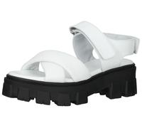 ILC Andrea Damen Plateau-Sandalen mit Klettverschluss Echtleder-Sandalette C45-8543-02 Weiß 39