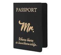 ILIYAH Reisepass Organizer Passport Hülle - Reisepasshülle für Reisen mit Einzigartigem Design Passport Cover für Herren und Damen(Schwarz Mrs)