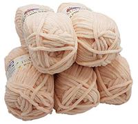 Ilkadim 5 x 100 Gramm Himalaya Dolphin Strickwolle, Babywolle, 500 Gramm Wolle Super Bulky (Blush 80353)